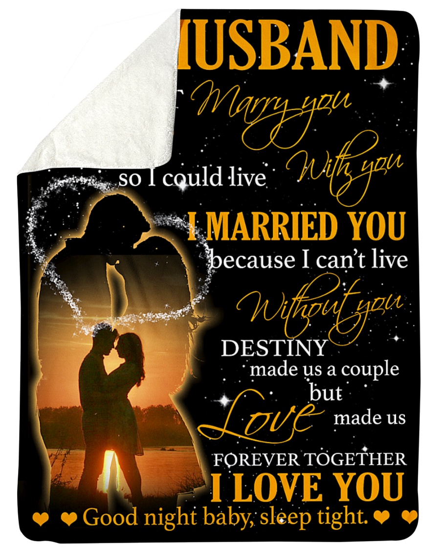 To my husband with love Large Sherpa Fleece Blanket - 60" x 80"
