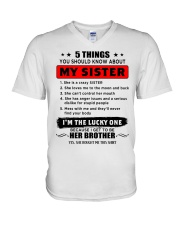 5 things about my sister T0 V-Neck T-Shirt thumbnail