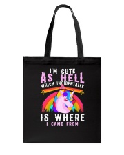 Unicorn cute as hell Tote Bag thumbnail