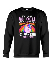 Unicorn cute as hell Crewneck Sweatshirt thumbnail