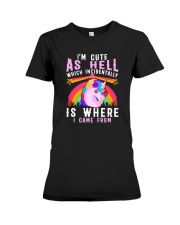 Unicorn cute as hell Premium Fit Ladies Tee thumbnail