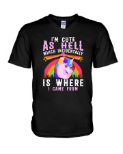 Unicorn cute as hell V-Neck T-Shirt thumbnail