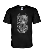 Pit bull V-Neck T-Shirt tile