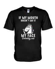 Unicorn my face V-Neck T-Shirt thumbnail