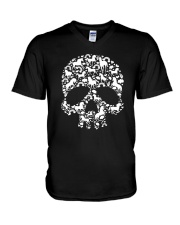Unicorn skull V-Neck T-Shirt thumbnail