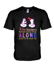 Unicorn alone V-Neck T-Shirt thumbnail