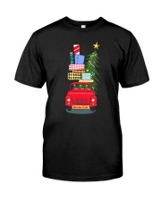 Flamingo Team Drive Xmas Car Premium Fit Mens Tee tile