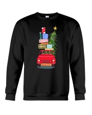 Flamingo Team Drive Xmas Car Crewneck Sweatshirt tile