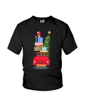 Flamingo Team Drive Xmas Car Youth T-Shirt tile