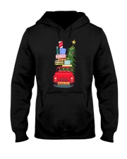 Flamingo Team Drive Xmas Car Hooded Sweatshirt tile