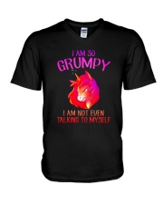 Unicorn grumpy V-Neck T-Shirt thumbnail
