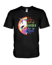Unicorn in a world V-Neck T-Shirt thumbnail