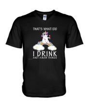 Unicorn i drink V-Neck T-Shirt thumbnail