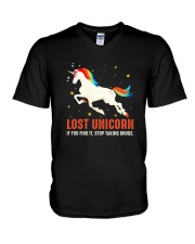 Unicorn lost V-Neck T-Shirt thumbnail