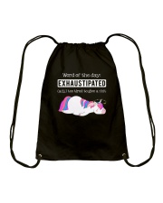 Unicorn exhaustipated Drawstring Bag thumbnail