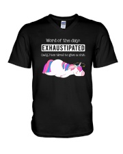 Unicorn exhaustipated V-Neck T-Shirt thumbnail
