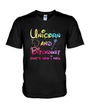 Unicorn and bitchdust V-Neck T-Shirt thumbnail
