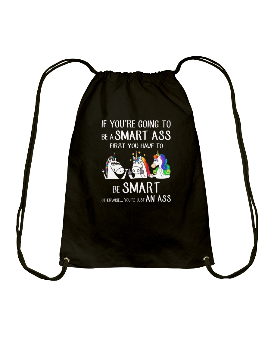 Unicorn be smart Drawstring Bag