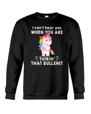 Unicorn talkin that bullshit Crewneck Sweatshirt tile