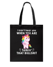 Unicorn talkin that bullshit Tote Bag tile