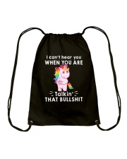 Unicorn talkin that bullshit Drawstring Bag tile