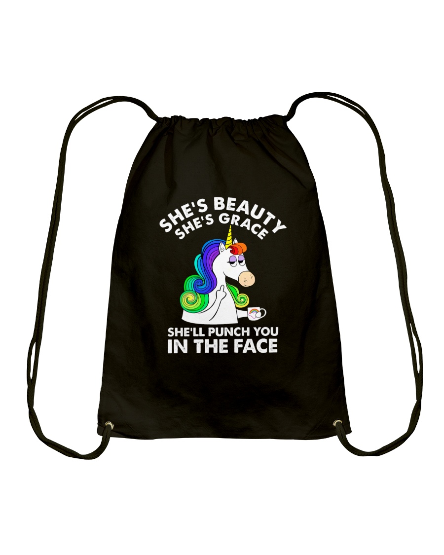 Unicorn in the face Drawstring Bag
