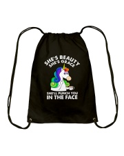 Unicorn in the face Drawstring Bag thumbnail