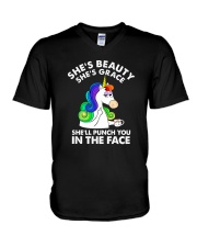 Unicorn in the face V-Neck T-Shirt thumbnail