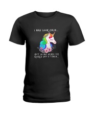 Unicorn 3 times Ladies T-Shirt thumbnail