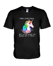 Unicorn 3 times V-Neck T-Shirt thumbnail