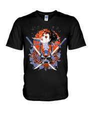 Samurai Gesha V-Neck T-Shirt tile