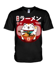 Ramen Japanese Cat V-Neck T-Shirt tile