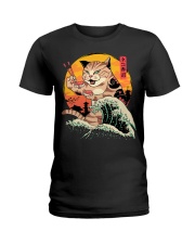 Sushi Big Cat Ladies T-Shirt tile
