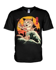 Sushi Big Cat V-Neck T-Shirt tile