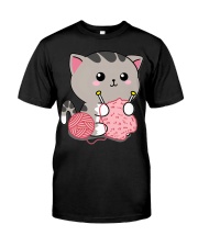 Cute Cat Knitting Classic T-Shirt front
