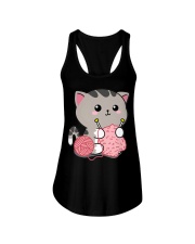 Cute Cat Knitting Ladies Flowy Tank tile