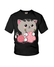 Cute Cat Knitting Youth T-Shirt tile