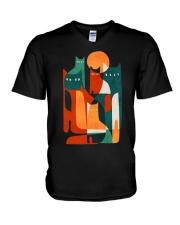 Cat Cat Cat V-Neck T-Shirt tile