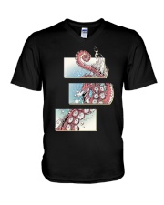 Octopus Abstract V-Neck T-Shirt tile