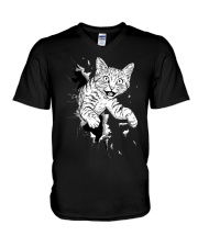 Cat Through V-Neck T-Shirt tile