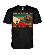 Best Dachshund Dad V-Neck T-Shirt tile