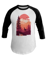 Deer In The Forest Baseball Tee tile