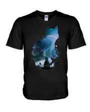 Cat Loneless V-Neck T-Shirt tile