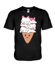 Cat Ice Cream V-Neck T-Shirt tile