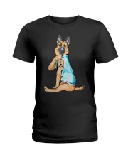 German Shepherd Tattoo Ladies T-Shirt tile