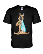 German Shepherd Tattoo V-Neck T-Shirt tile