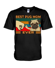 Best Pug Mom V-Neck T-Shirt tile