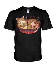 Ramen Cat Delicious V-Neck T-Shirt tile