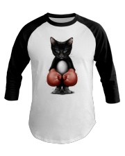 Cat Boxer Baseball Tee tile