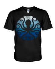 Octopus Design V-Neck T-Shirt tile